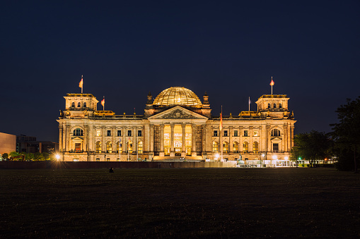 German Parliament Building, the Reichstag, illuminated at Night
Berlin, Germany