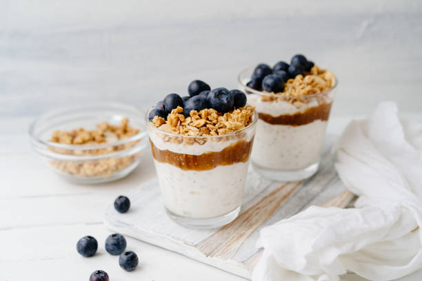istock Granola, blueberries with fig jam and cottage cheese 1514328584