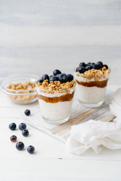 istock Granola, blueberries with fig jam and cottage cheese 1514329094