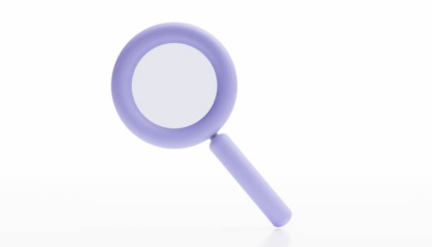 istock Magnifier Glass Blue Cartoon isolated cutout on white background. Space, ad template. 3d render 1514356703