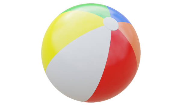 istock Colorful beach ball isolated on white, Summer vacation concept. 1514357223