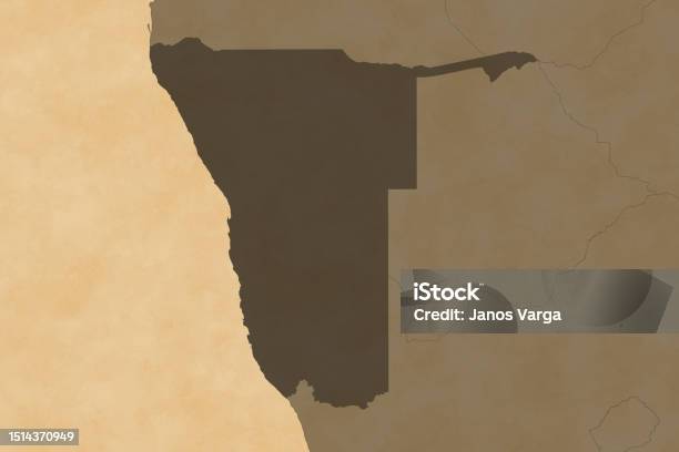 Namibia First Border Africa Map Series With Namibia Old Paper With Borders Stock ...