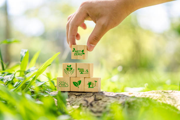 istock Net zero and carbon neutral concept Reducing greenhouse gas emissions to zero is a long-term climate-neutral planning strategy creates clean air Ozone and green space, factories that reduce pollution. 1514371529
