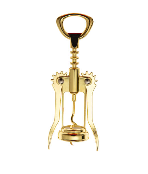 istock Corkscrew isolated on white Wine bottle opener golden color 1514376321