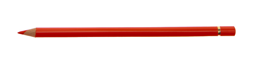 Red color pencil isolated on transparent, School art supply, kids cretivity