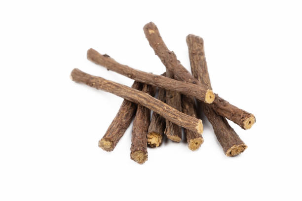 istock Roots licorice isolated on the white background 1514387643