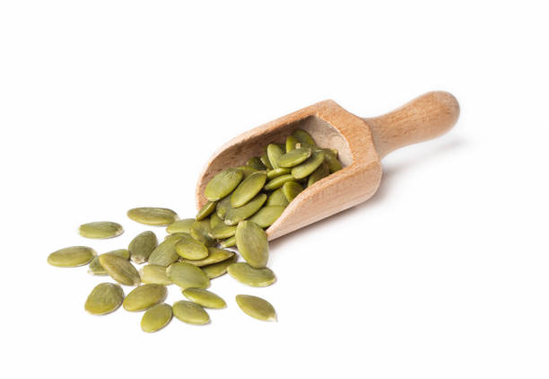 las semillas de calabaza tienen un valor nutricional muy alto - high nutritional value fotografías e imágenes de stock
