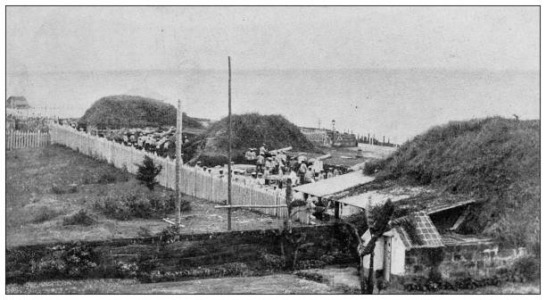 istock Antique image from British magazine: Spanish American War, Spanish artillery just below Manila walls 1514438850