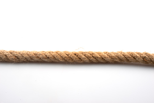 Reef knot on white background.