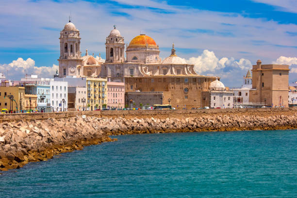 Cathedral in Cadiz, Andalusia, Spain Cathedral de Santa Cruz in sunny day, Cadiz, Andalusia, Spain cadiz province stock pictures, royalty-free photos & images