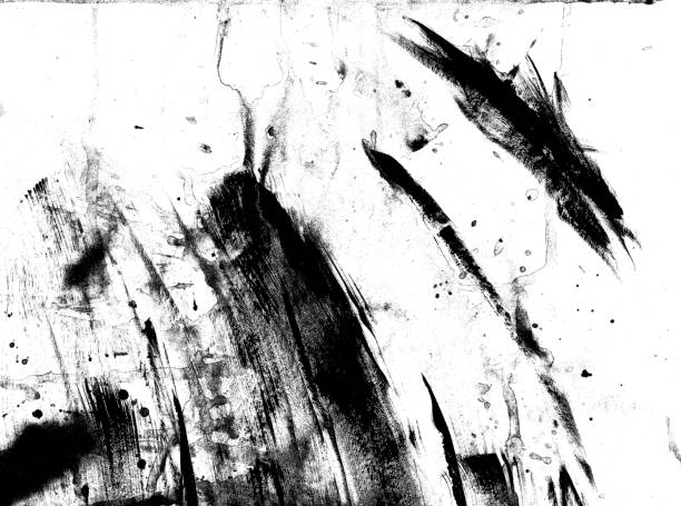 istock Black and white high contrast brush strokes and splats 1514531824