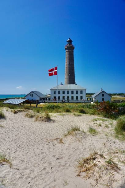istock Skagen Lighthouse (Danish: Skagen Fyr), also known as Skagen's Grey Lighthouse (Det Grå Fyr), is an active lighthouse four kilometres (2+1⁄2 miles) northeast of Skagen in the far north of Jutland, Denmark. 1514549968