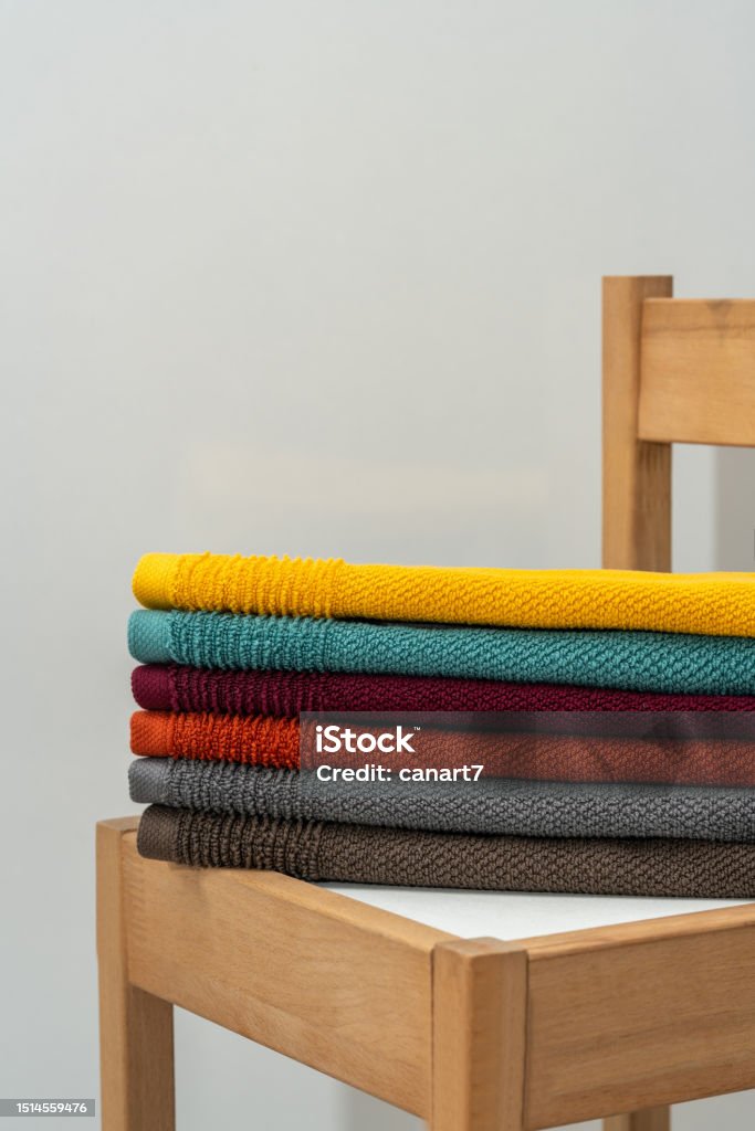 Towel Colorful Cotton Towel Asia Stock Photo