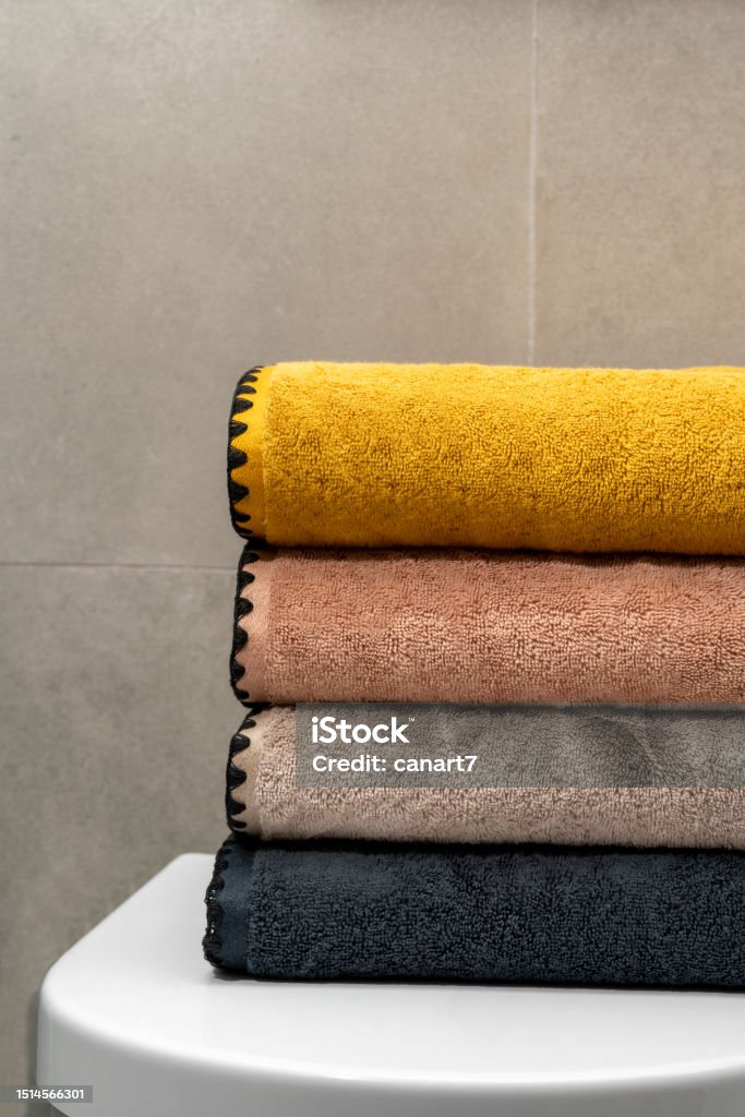 Towel Colorful Cotton Towel Asia Stock Photo
