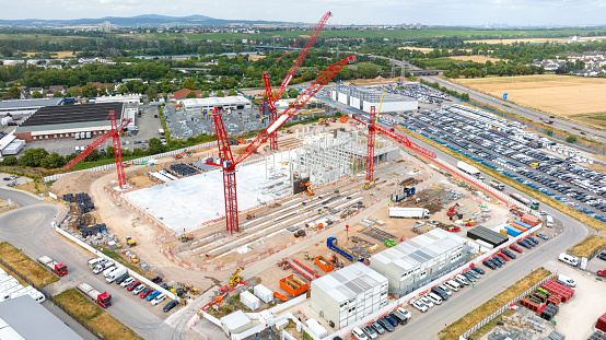 Large construction site - aerial view