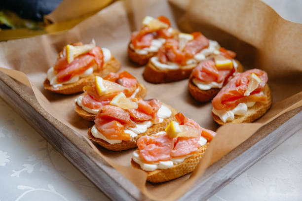 istock Hearty Salmon Bruschetta Platter. 1514655903