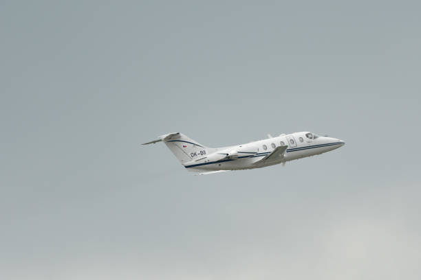 Zurich, Switzerland, May 19, 2023 OK-BII Hawker Beechcraft 400XP business aircraft just after takeoff from runway 10