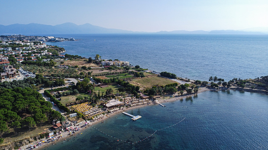 Drone footage of Aydın Kuşadası coast and sea