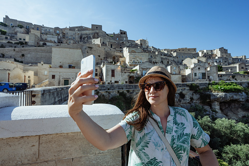 Tourist in Matera, Italy