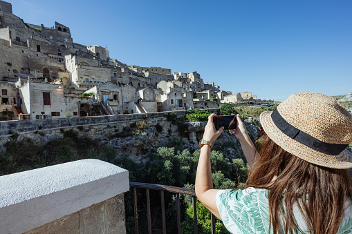 Tourist in Matera, Italy