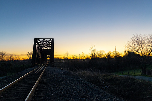 Railroad straight track.