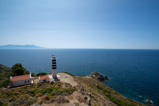 famous place, sarpincik lighthouse, diving, aegean sea, maritime navigation, turkey