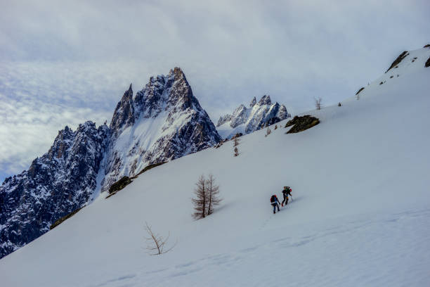 istock Two alpinists walking in front of the Chamonix's needles 1514888322