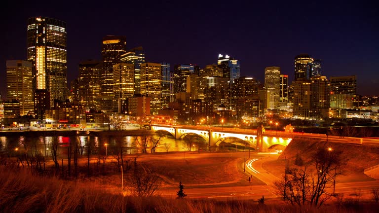 Calgary time lapse sunset