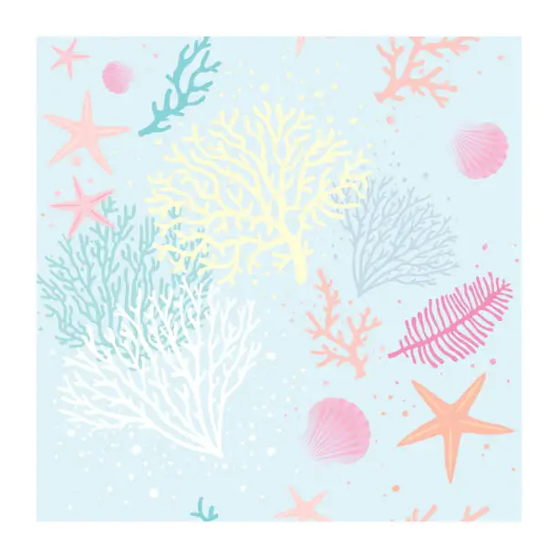 Vector illustration of coral seamless pattern