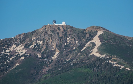 Large radar towers on 9500 foot  Francis Peak, Utah.