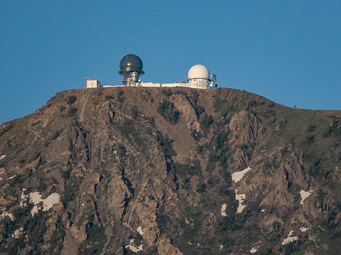 Large radar towers on 9500 foot  Francis Peak, Utah.
