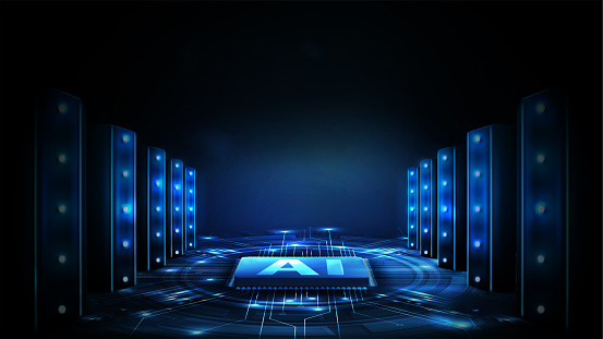 Computer Pictur Database Poster With Artificial Intelligence Computer Database Concept With ...