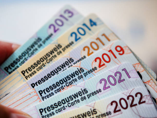 istock Stack of German Press Cards (Presseausweis) from Various Years as a Symbol of the Press 1515091011