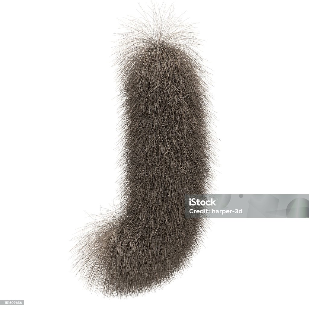 Letter J from fur alphabet Animal Hair Stock Photo