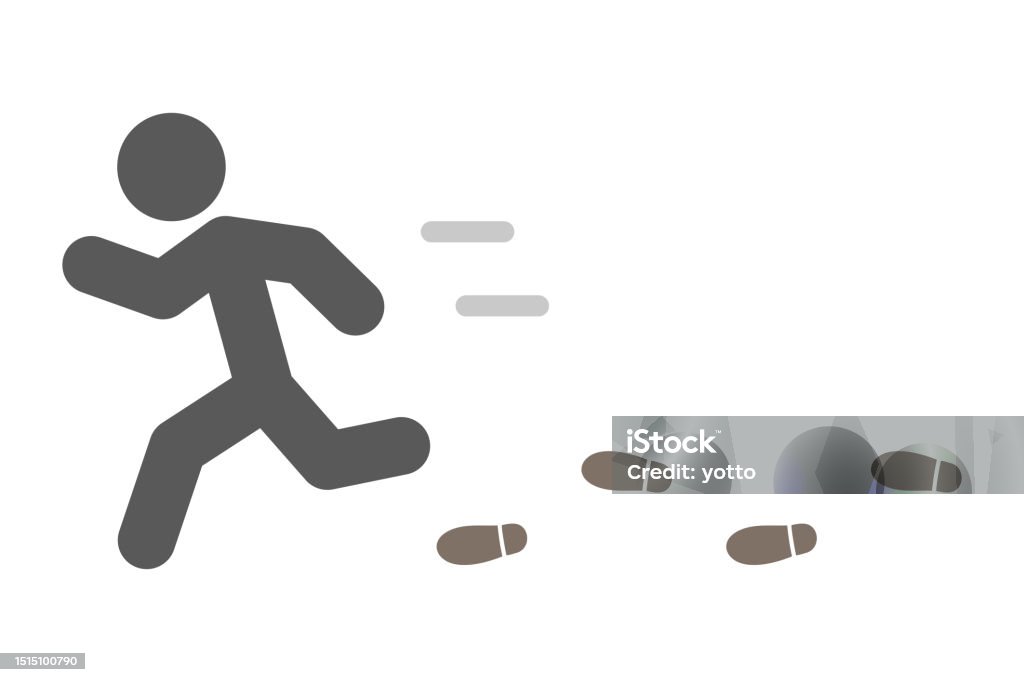 Running Foot Vector Runner And Footprints Isolated Vector Illustration Stock Illustration ...