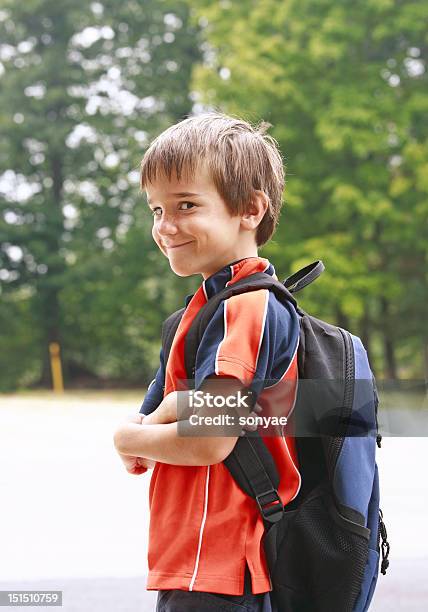 Boy Going To School Stock Photo - Download Image Now - Back to School, Backpack, Boys