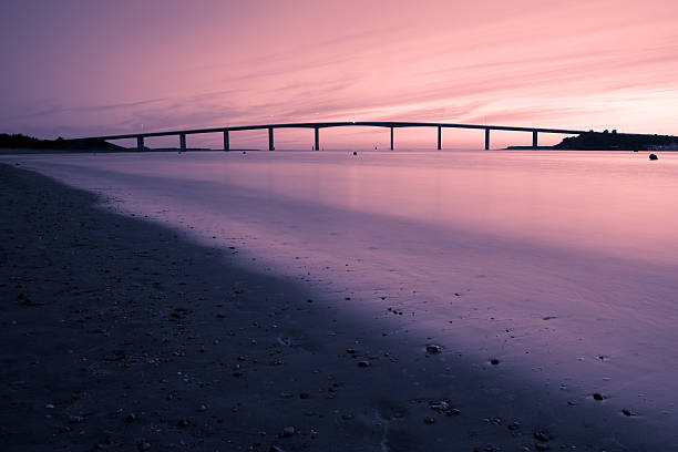 Bridge of Noirmoutier, France stock photo