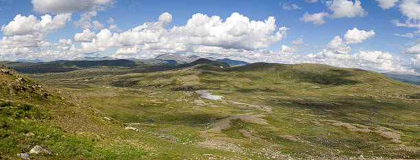 Panorama view from Helags glacier stock photo