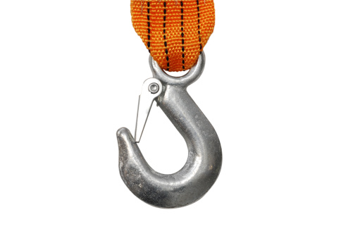 Hook with rope isolated on a white