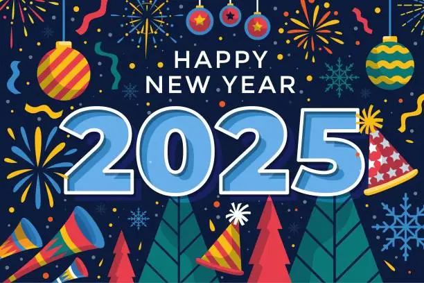 Vector illustration of New Year 2025