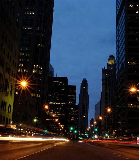 istock Nightime Chicago cityscape 151513643