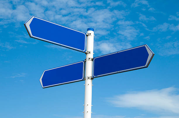 istock Blank road sign leading anywhere 151514125