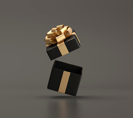 Gift box with ribbon and bow isolated on the white background, clipping path included.