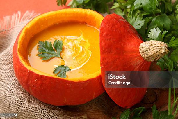 Pumpkin Soup Stock Photo - Download Image Now - Autumn, Bowl, Close-up