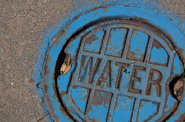 istock Painted Blue Water Meter Cover 151516900
