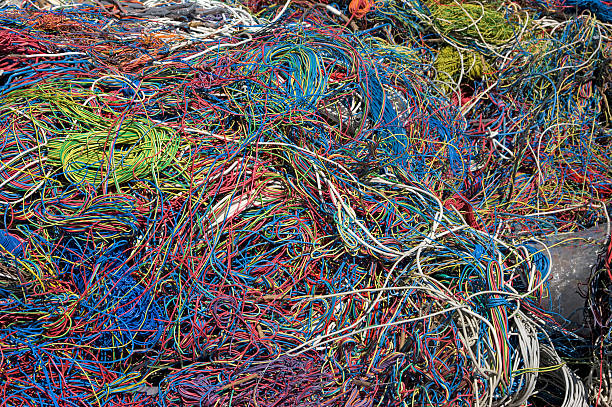 Computer cables stock photo