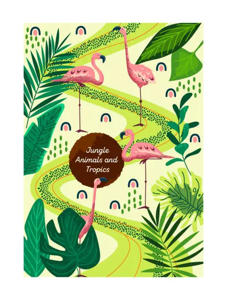 Vector illustration of Tropical jungle poster vector