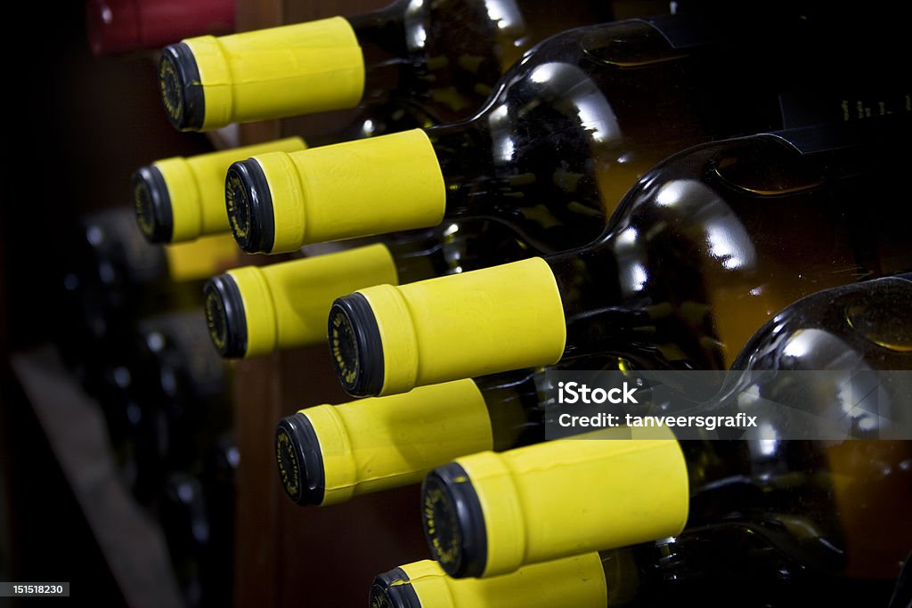 Wine Bottles Wine Bottles in Shelf Alcohol - Drink Stock Photo