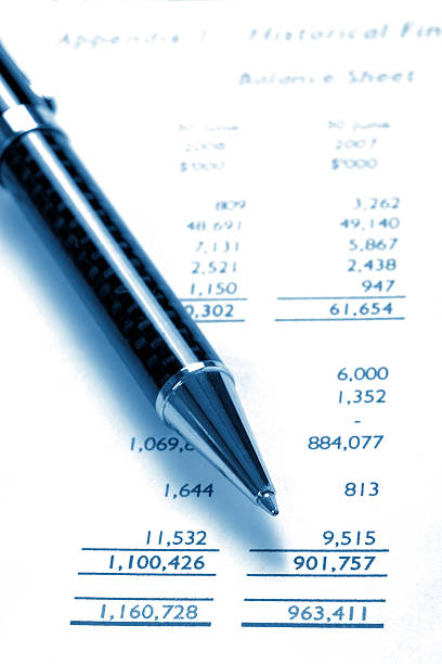 istock Black Pen On Financial Balance Sheet 151518463