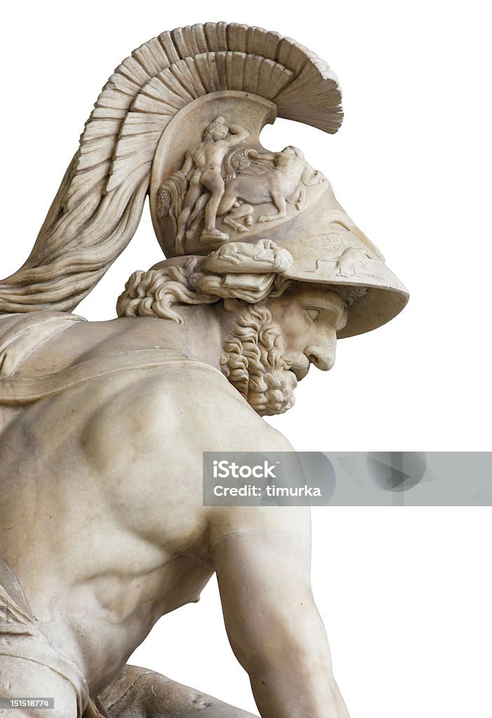 Menelaus isolato su bianco con percorso clip - Foto stock royalty-free di Statua